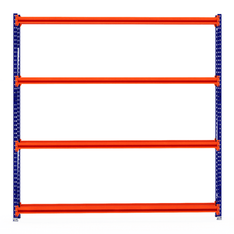 RackZone Tyre Racking 400mm Depth Starter with orange beams and blue supports.