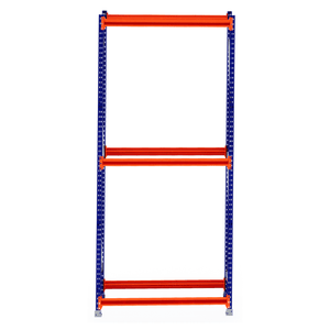 RackZone Tyre Racking 600mm Starter, blue frame with three orange beams.