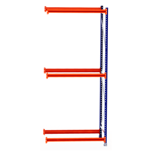 RackZone Tyre Racking 600mm Depth Extender with three orange arms, blue support.