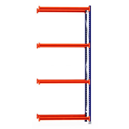 RackZone Tyre Racking 600mm Extender with 4 orange arms and blue support.