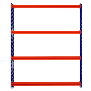 RackZone Tyre Racking 400mm Depth Starter, blue frame with orange shelves.