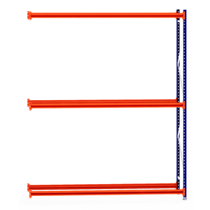 Three orange beams on a vertical blue frame, RackZone Tyre Racking Extender.