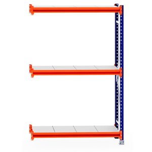RackZone Longspan Shelving Extender, 400mm steel panels, orange frame.