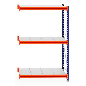 RackZone Longspan Shelving Extender with steel panels, 800mm depth.