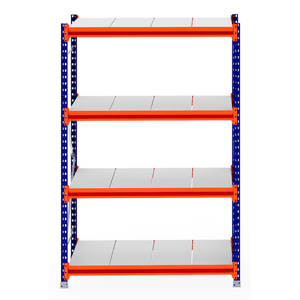 RackZone Longspan Starter Shelf, 800mm deep, steel panels, blue/orange frame.