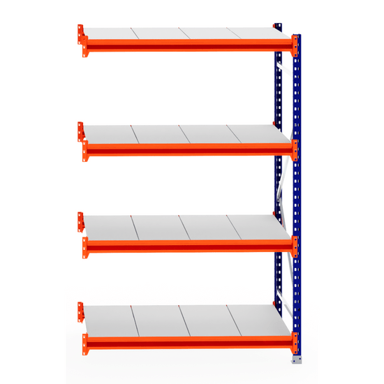 RackZone Longspan Shelving Extender with steel panels, 800mm deep.