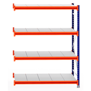 RackZone Longspan Extender with four steel shelves, 800mm depth.