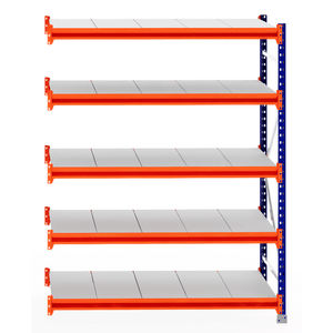 RackZone Longspan Shelving Extender, 800mm steel panels, orange beams.