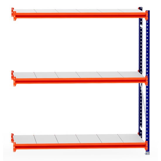 RackZone Longspan Shelving Extender with steel panels, 600mm depth.