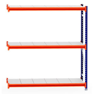 RackZone Longspan Shelving Extender with steel panels, 600mm depth.