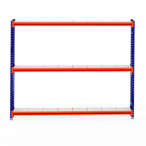 RackZone Longspan Shelving 400mm Depth Steel Panels Starter, empty, on white.