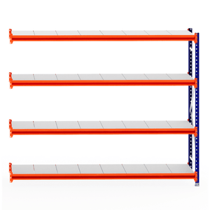 RackZone Longspan Shelving Extender, 600mm steel panels, orange beams.