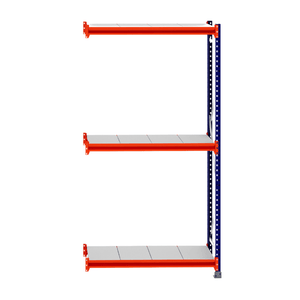 RackZone Longspan Shelving 400mm Depth Extender, steel panels, side view.