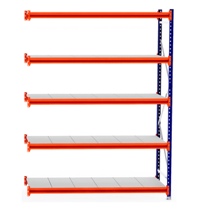 RackZone Longspan Extender, 800mm deep with steel shelves and orange beams.