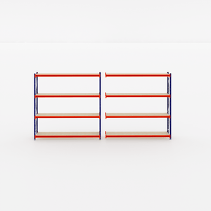 Two RackZone Longspan Shelving 600mm units with steel panels on white background.