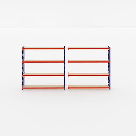 Two RackZone Longspan Shelving 600mm units with steel panels on white background.