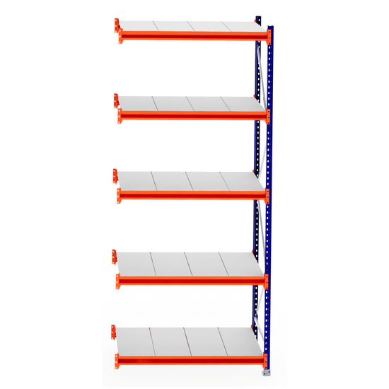 RackZone Longspan Shelving Extender with steel panels, 800mm depth.