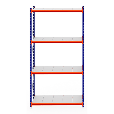 RackZone Longspan Shelving 800mm Depth Starter with five steel panels.