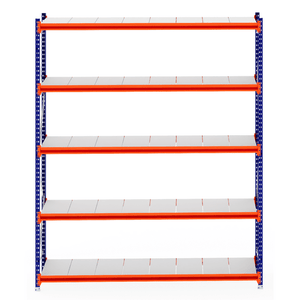 RackZone Longspan Shelving Starter, 800mm steel panels, five empty shelves.