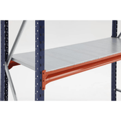 RackZone (K) Longspan Shelving 1200x800 with extra steel level, blue/orange.