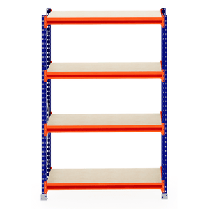 RackZone Longspan Shelving 600mm, laminated timber, starter unit, front view.