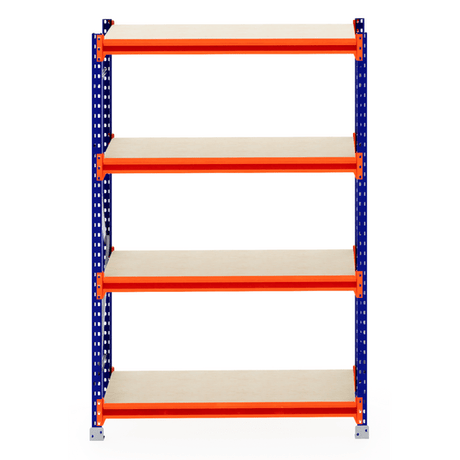 RackZone Longspan Shelving 600mm, laminated timber, starter unit, front view.