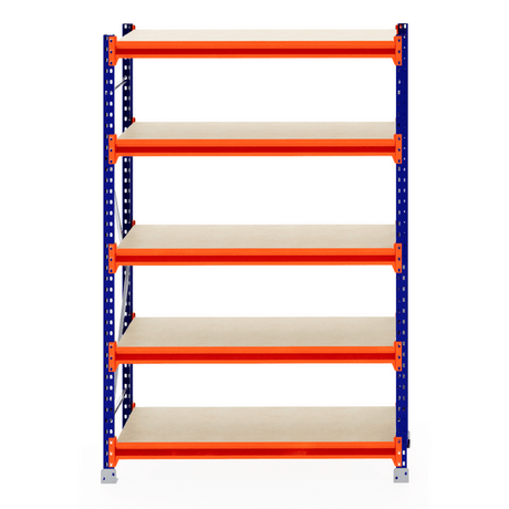 RackZone Longspan Shelving 600mm with laminated timber shelves, starter unit.