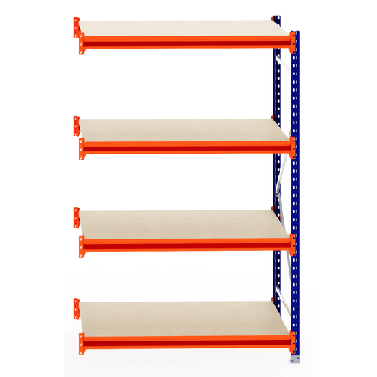 RackZone Longspan Shelving Extender, 800mm deep with laminated timber shelves.