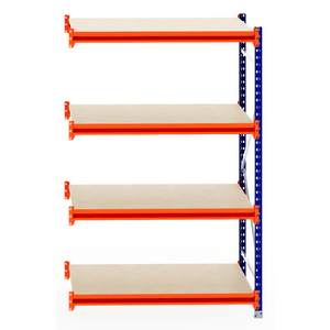 RackZone Longspan Shelving Extender, 800mm deep with laminated timber shelves.