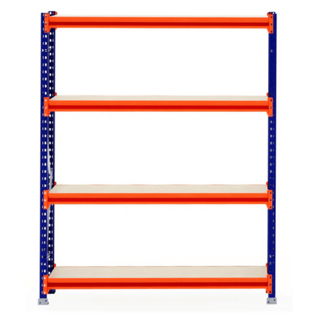 RackZone Longspan Shelving 400mm Depth, four empty shelves, white background.