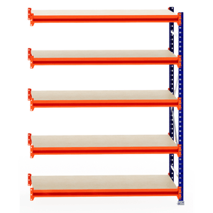 RackZone Longspan Shelving 600mm, Extender, with laminated timber shelves.