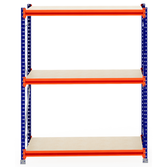 RackZone Longspan Shelving, 800mm deep, laminated timber shelves, starter unit.