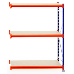 RackZone Longspan Extender with laminated timber, 800mm depth shelving.