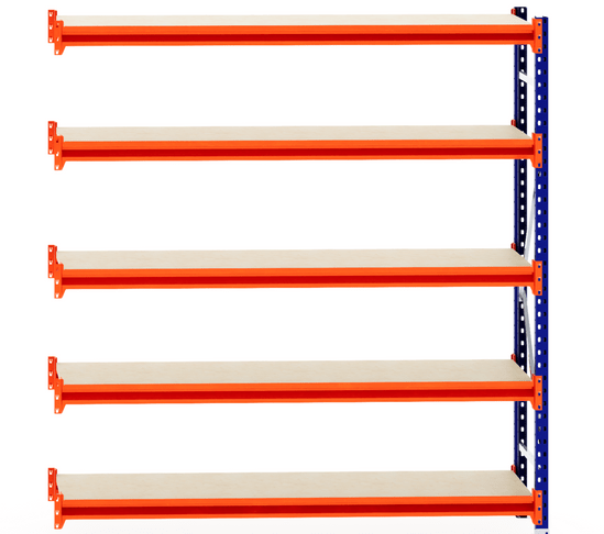RackZone Longspan Shelving, 400mm deep with laminated timber shelves.