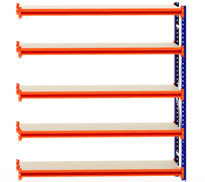 RackZone Longspan Shelving, 400mm deep with laminated timber shelves.
