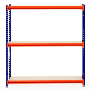 RackZone Longspan Shelving 600mm Deep, Laminated Timber, Starter Unit, empty.