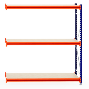 RackZone Longspan 800mm Timber Shelf Extender with orange beams, metal frame.