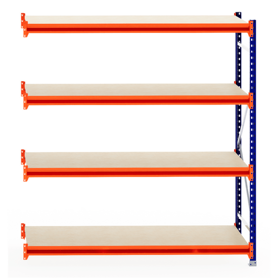 RackZone Longspan Shelving Extender, 800mm deep, laminated timber shelves.
