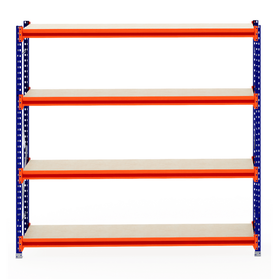 RackZone Longspan Starter, 5 empty laminated timber shelves, 600mm depth.