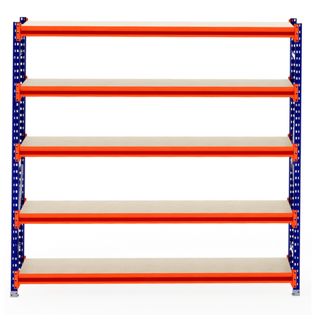 RackZone Longspan Shelving, 600mm deep with laminated timber shelves, starter.