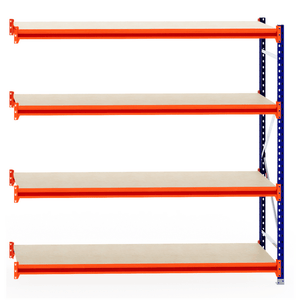 RackZone Longspan Shelving Extender, 800mm deep with laminated timber shelves.