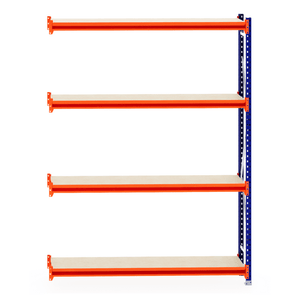 RackZone Longspan 400mm Shelf, Laminated Timber Extender, Orange & Beige.