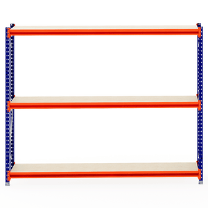 RackZone Longspan Shelving 600mm, laminated timber shelves, starter unit.