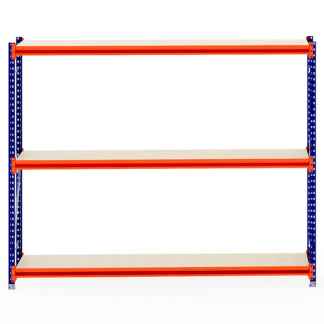 RackZone Longspan Shelving 600mm, laminated timber shelves, starter unit.