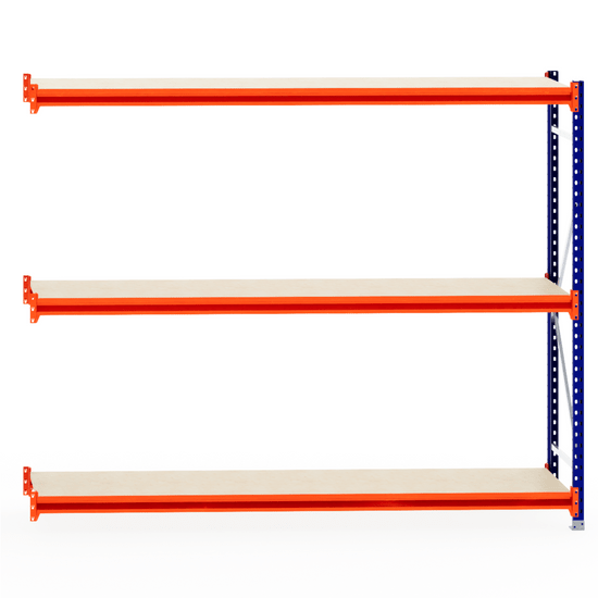 RackZone Longspan Shelving 600mm, laminated timber, extender unit.