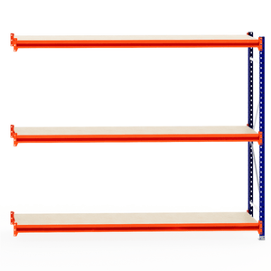 RackZone Longspan Shelving 600mm, laminated timber, extender unit.
