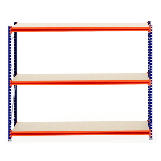 RackZone Longspan Shelving 800mm with laminated timber shelves, starter unit.