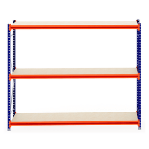 RackZone Longspan Shelving 800mm with laminated timber shelves, starter unit.