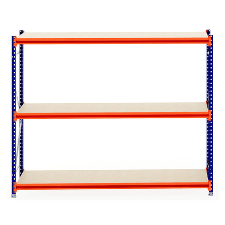 RackZone Longspan Shelving 800mm with laminated timber shelves, starter unit.