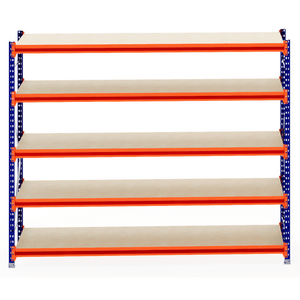 RackZone Longspan Shelving, 6-tier, 800mm deep, with laminated timber shelves.